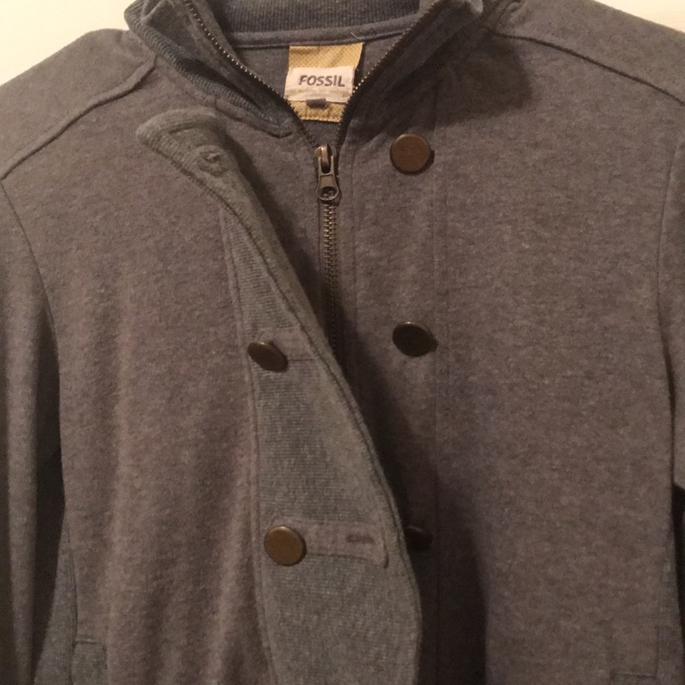 Military style knit jacket